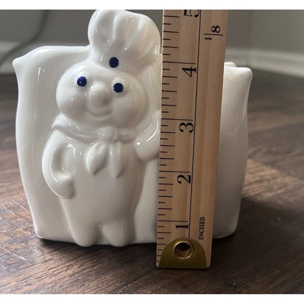Vintage 1988 Pillsbury Doughboy Napkin Holder White‎ Flour Sack Kitchen Ceramic